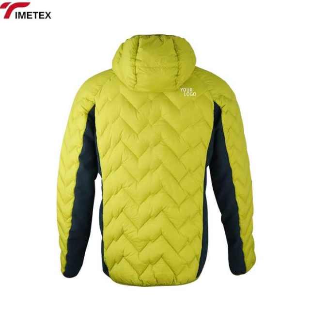 Men's Lightweight Rhombic Waterproof Jacket Custom Coated Zipper Closure Casual Style Thin Winter Outdoor Gear Hood Size Stand