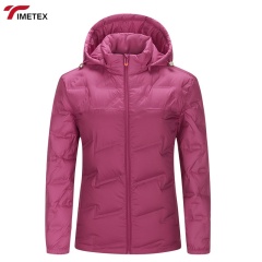 TIMETEX Elegant Women's Ultra-Lightweight Outdoor Jacket 90% White Duck Down Heat-Resistant and Windproof Non-Rubbing