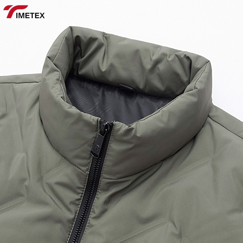 TIMETEX Autumn Winter Vest 90% White Duck Warm Sleeveless Collar Thickened Outer Zipper Logo Casual for Young Business