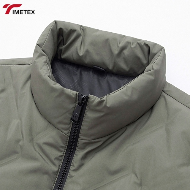 TIMETEX Autumn Winter Vest 90% White Duck Warm Sleeveless Collar Thickened Outer Zipper Logo Casual for Young Business