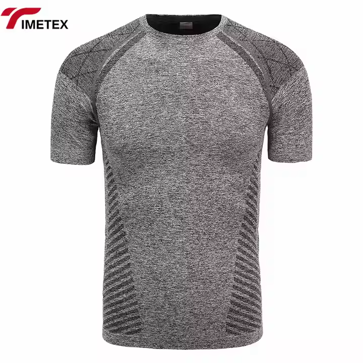 Men's Custom Sports T-Shirt Quick-Drying Summer Striped Design Windproof Polyester Knitted Short-Sleeved Base Sports