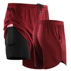 Summer Men Double Layered Shorts Men Workout Sport Running Shorts Workout Athletic Custom Logo Gym Shorts for Men