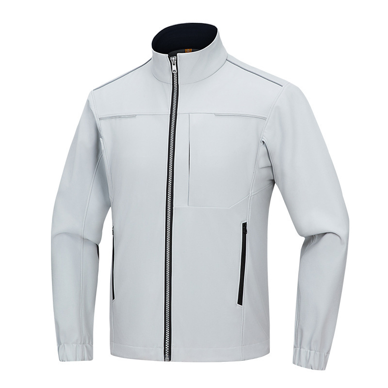 Men's Windproof Waterproof Cargo Jacket with Warm Stand Collar and Safety Reflective Strip Customizable Winter Coat