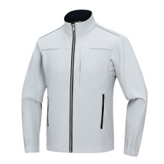 Men's Windproof Waterproof Cargo Jacket with Warm Stand Collar and Safety Reflective Strip Customizable Winter Coat