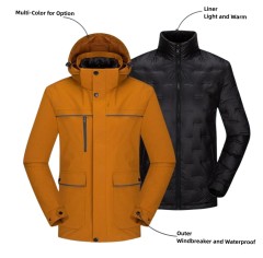 TIMETEX High Quality 2 in 1 Outdoor Down Jacket for Men and Women Waterproof Sports Jacket