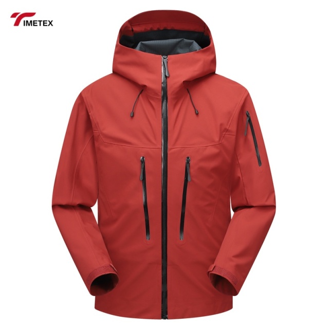 Men's 3L Outdoor Hard Shell Windbreaker Jacket High Performance 3D Hooded Raincoat Zipper Closure Breathable Windproof Plus Size