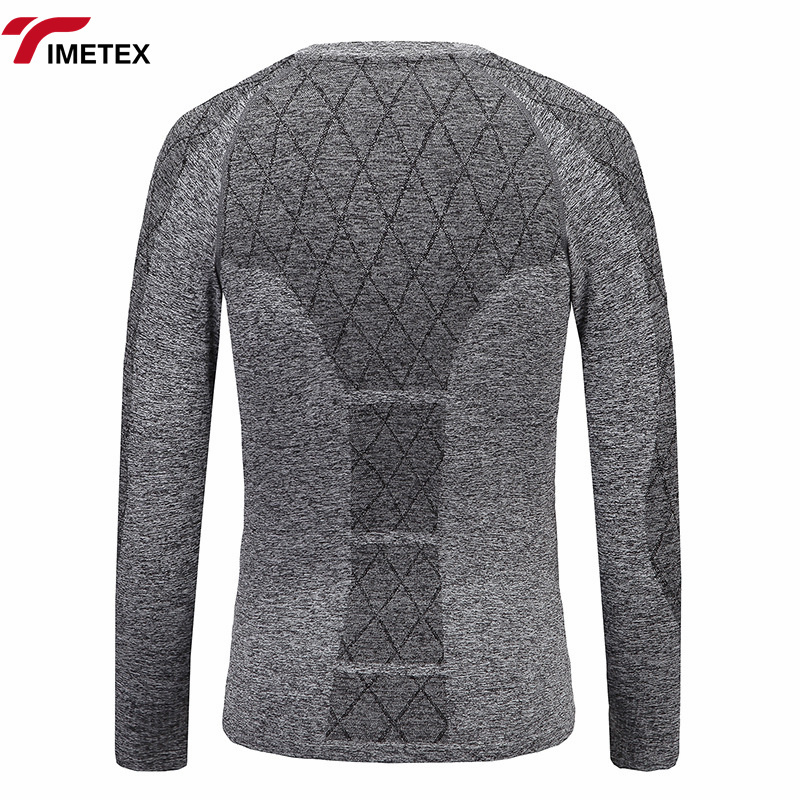 Custom Men's Casual Sportswear Seamless Crewneck Hoodie Long Sleeve European American Fashion Base Shirt Solid Pattern Knitted