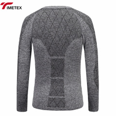 Custom Men's Casual Sportswear Seamless Crewneck Hoodie Long Sleeve European American Fashion Base Shirt Solid Pattern Knitted
