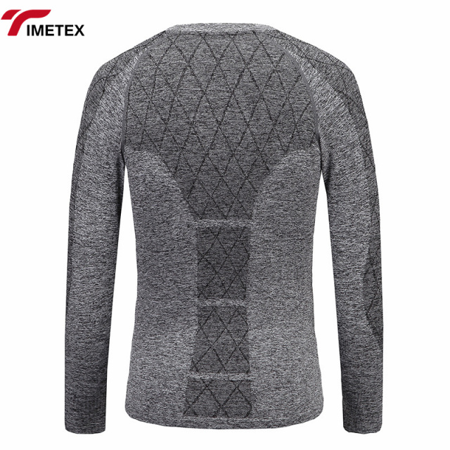 Custom Men's Casual Sportswear Seamless Crewneck Hoodie Long Sleeve European American Fashion Base Shirt Solid Pattern Knitted
