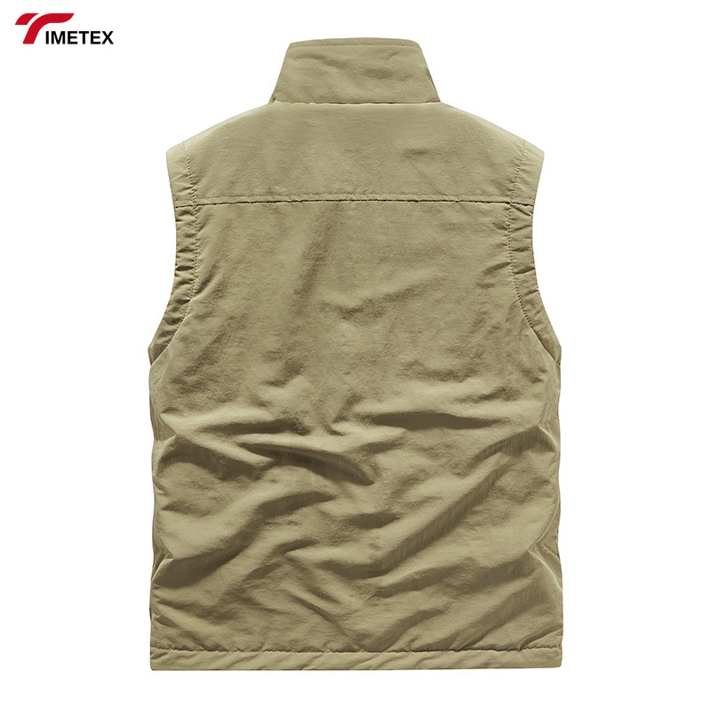 Men's Casual Autumn Winter Outdoor Waistcoat Double-Sided Wear Velvet Vest with Multi-Pocket Leisure Cargo Vest Sleeveless Coat