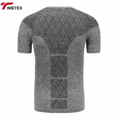 Men's Custom Sports T-Shirt Quick-Drying Summer Striped Design Windproof Polyester Knitted Short-Sleeved Base Sports