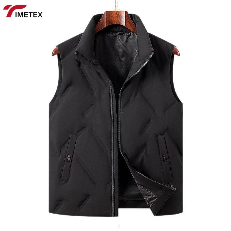 TIMETEX Autumn Winter Vest 90% White Duck Warm Sleeveless Collar Thickened Outer Zipper Logo Casual for Young Business