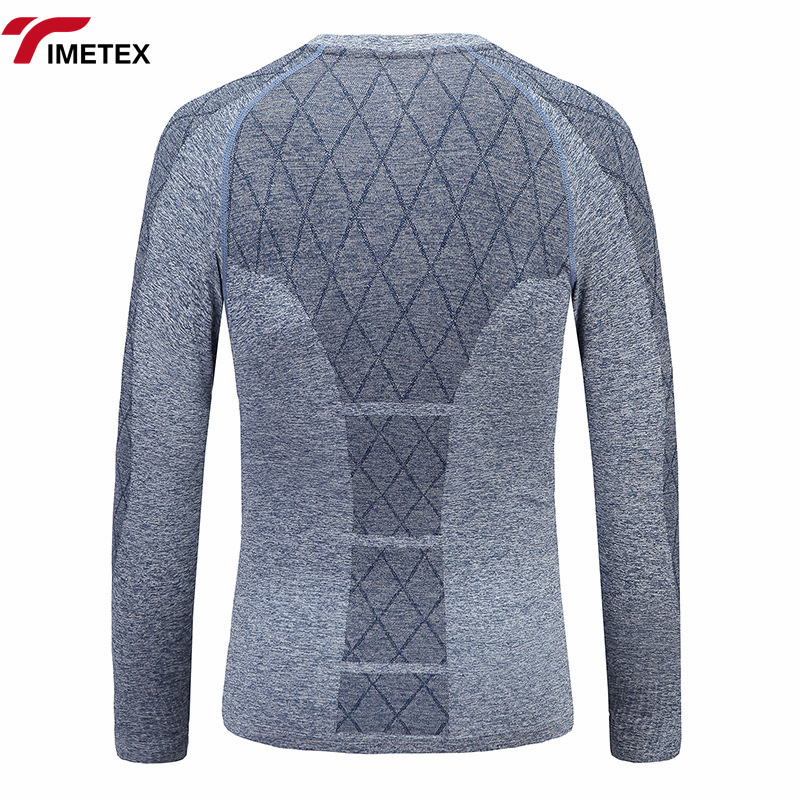 Custom Men's Casual Sportswear Seamless Crewneck Hoodie Long Sleeve European American Fashion Base Shirt Solid Pattern Knitted