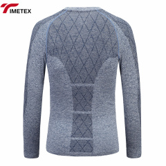 Custom Men's Casual Sportswear Seamless Crewneck Hoodie Long Sleeve European American Fashion Base Shirt Solid Pattern Knitted