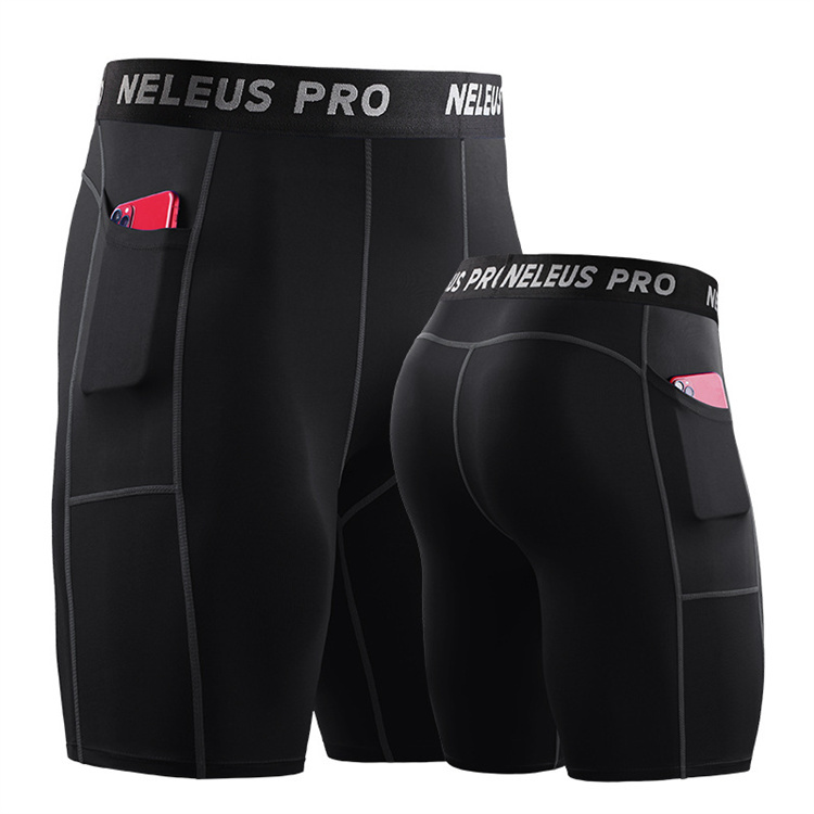 High Quality Custom Compression Shorts Workout Fitness Base Layer Mens Compression Shorts With Pocket