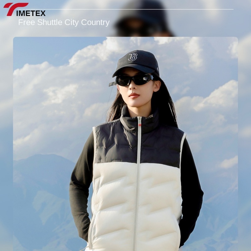 TIMETEX Women's Black Black Waterproof Windbreaker Jacket  Autumn Outdoor Sports Windproof Warm Jacket 90% White Duck Down