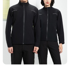 Men's Windproof Waterproof Cargo Jacket with Warm Stand Collar and Safety Reflective Strip Customizable Winter Coat