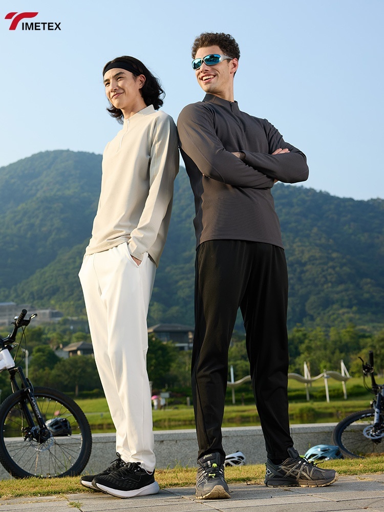 TIMETEX  Custom Plain Crewneck Long Sleeve Blank Solid Casual Sports Polyester Long Sleeve Shirt Quarter Zip Men's Long Sleeve