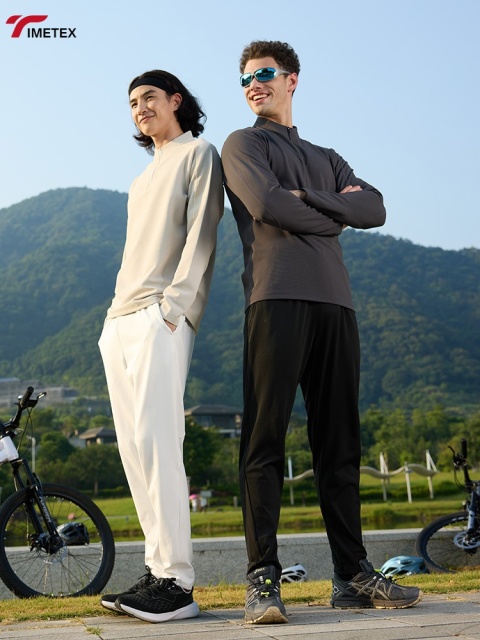 TIMETEX  Custom Plain Crewneck Long Sleeve Blank Solid Casual Sports Polyester Long Sleeve Shirt Quarter Zip Men's Long Sleeve