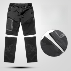 Men's Outdoor Quick-Drying Casual Pants Summer Thin Elastic Breathable Trousers Detachable Shorts Mid Waist Knitted Front Style