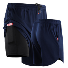 Summer Men Double Layered Shorts Men Workout Sport Running Shorts Workout Athletic Custom Logo Gym Shorts for Men