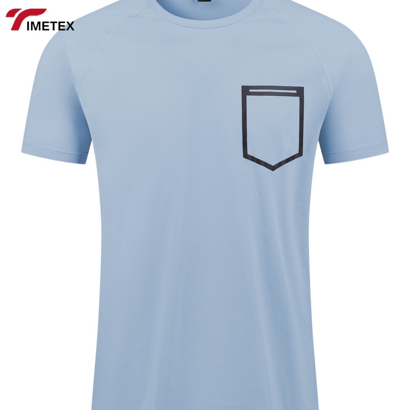 Mens Lightweight Athletic Activewear T-Shirt 100% Polyester Gym Running Elastic Sports Clothes Solid Pattern Blank Design
