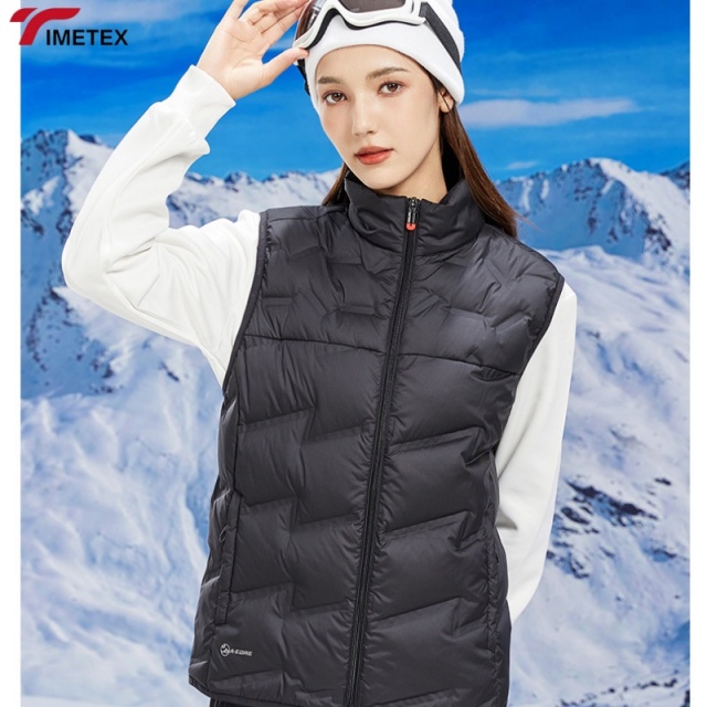 TIMETEX Women's Black Black Waterproof Windbreaker Jacket  Autumn Outdoor Sports Windproof Warm Jacket 90% White Duck Down