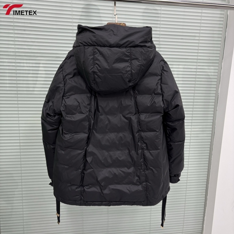 TIMETEX Women's Winter Parka Casual Loose Drawstring Hooded Jacket with White Duck Down Oversized Reversible Waterproof
