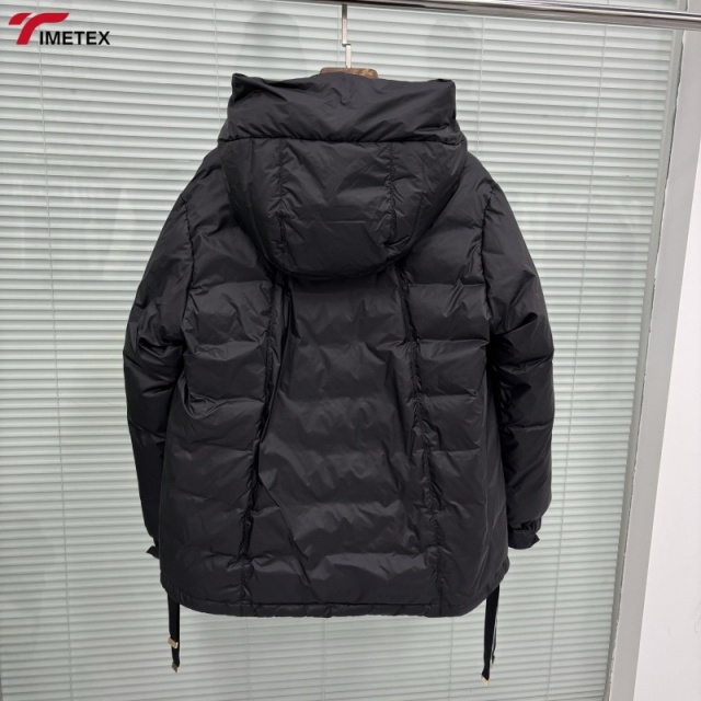 TIMETEX Women's Winter Parka Casual Loose Drawstring Hooded Jacket with White Duck Down Oversized Reversible Waterproof