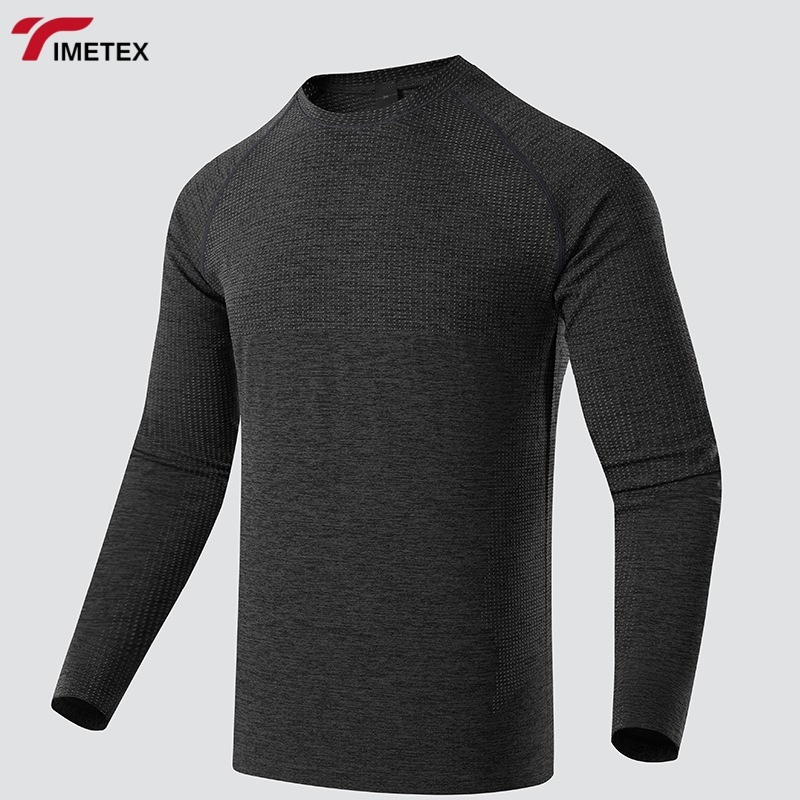 Custom Made Logo Printed Mens Gym Breathable Sport T-Shirt Slim-fit Long Sleeve Quick Dry Lightweight Windproof 3D Pattern