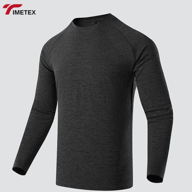 Custom Made Logo Printed Mens Gym Breathable Sport T-Shirt Slim-fit Long Sleeve Quick Dry Lightweight Windproof 3D Pattern