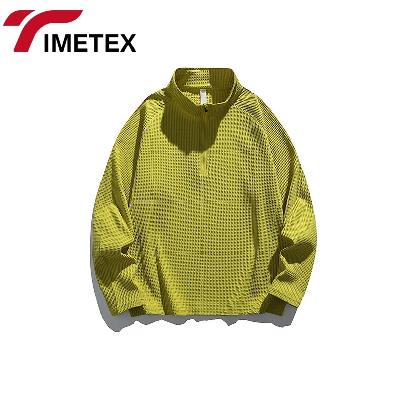 TIMETEX Custom Print Embroidered Double Side Germany Velvet Solid Color Mock Neck Sweatshirts Mockneck Sweatshirts for Men Women