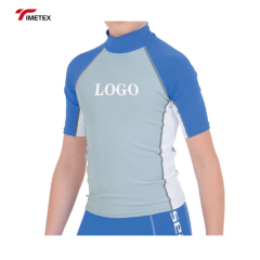 TIETEX Wholesale OEM Custom Kids Short Sleeve UV protection Rash Guard Custom Logo Surfing Rash Guard