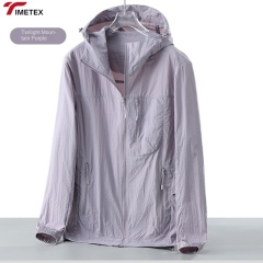 TIMETEX Custom Logo Soft Shell Lightweight  Hoodie UPF 50+ Compression Breathable Unisex Jackets for Sun Protection Hiking