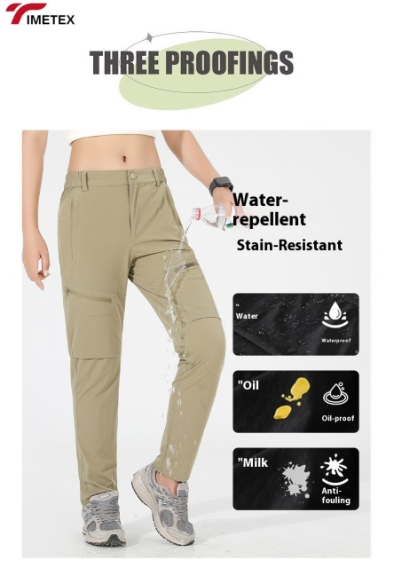 TIMETEX Waterproof Breathable Elastic Quick Dry Pants for Autumn Hiking Camping Climbing  Bicycling Convenient Elastic Waist