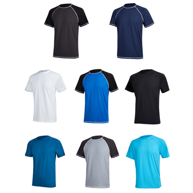 Hot Sale High Quality Short Sleeves Shirt Men Swimming Surf  Rash Guard  Diving Mma Rashguard for Men