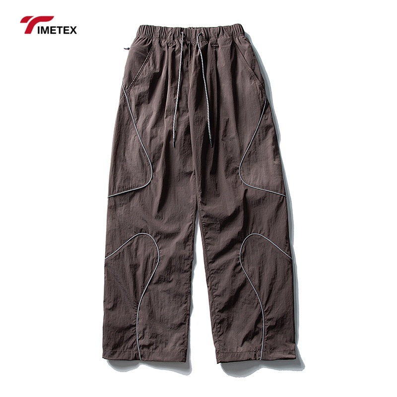 TIMETEX High Quality Wholesale Custom Logobaggy Windbreaker Pants Straight Leg Athleisure Pants for Men Women Unisex
