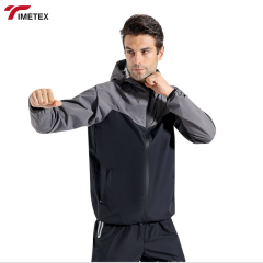 TIMETEX Customized Men's High Quality Plus Size Running Tracksuit Breathable with Front Zipper Hooded Collar Embroidery Printing