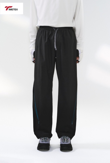 TIMETEX New American Retro Wide-Leg Sweatpants Lightweight Plain Dyed Flat Front Casual Quickdry Windbreaker Long Pants
