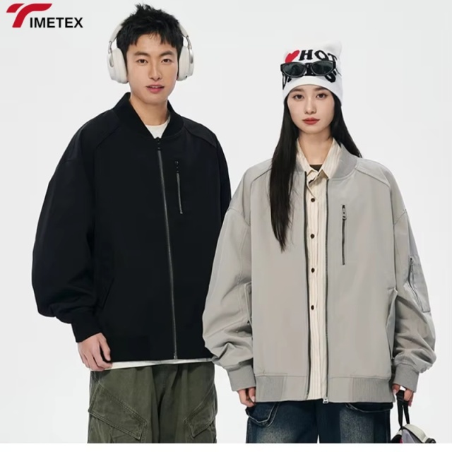 TIMETEX Men's  Bomber Jacket Waterproof Windproof Breathable Nylon Shell Multiple Pockets Casual Style ODM Service