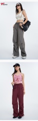 TIMETEX American Retro Style Quick-Dry Breathable Cargo Pants for Women Casual Sports Outdoor Running Hiking Elastic Waist ODM