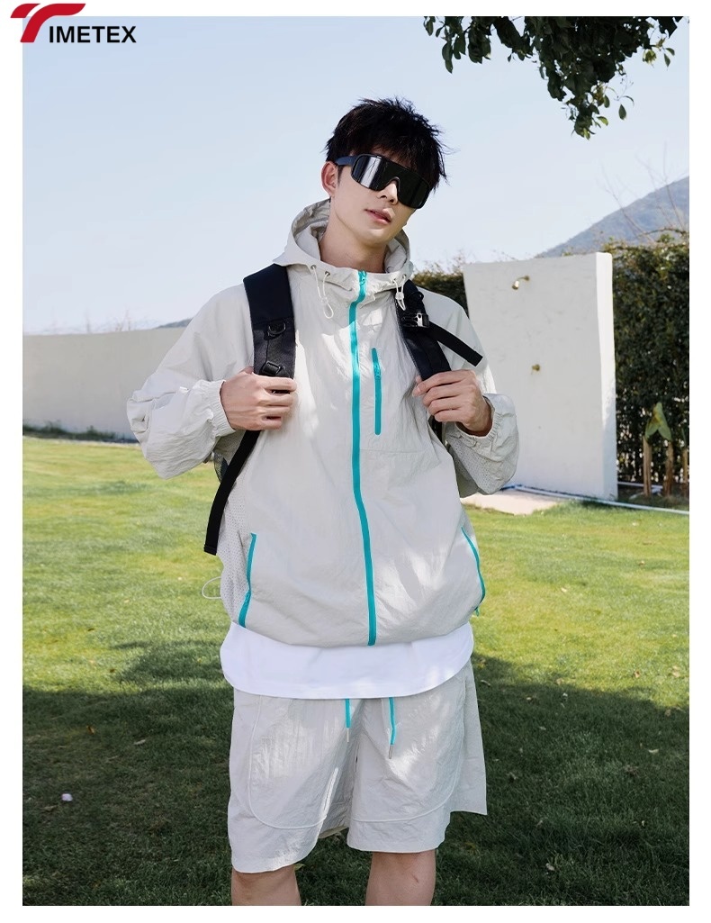 TIMETEX Factory Direct Softshell Jackets Waterproof Plaid Fabric Hooded Collar Quick-Dry Water Resistant Weft Knitted Design