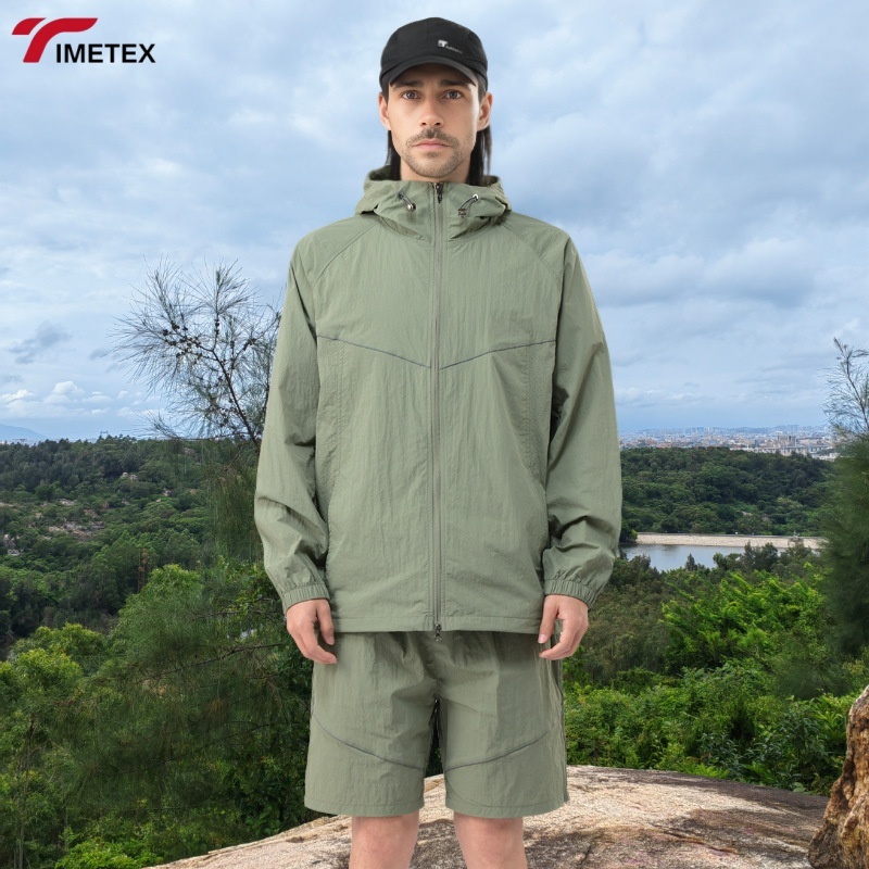TIMETEX Custom Men's & Women's Zipper Closure Windbreaker Anorak  Breathable Windproof Embroidery Stand Sun Protection