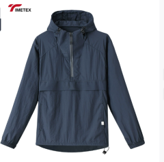 Timetex Custom Lightweight Polyester Shell 1/4 Zipper Pullover Windbreaker Hooded Anorak  Spring Season Outdoor Performance