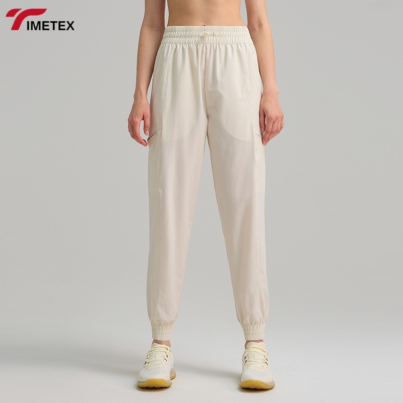 TIMETEX Women's Summer Loose-Fitting Breathable Quick-Dry Sweatpants with High Elastic Waist Wide Leg Casual Flat Outdoor Style