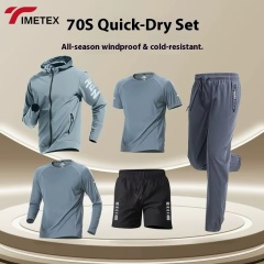 TIMETEX Men's Outdoor Sports Tracksuit for Fall Quick-Drying Sun Protection Ice Silk Clothing Hooded for Running Mountaineering
