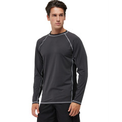 Wholesale Men Long Sleeve Swim Shirt Quick Dry  Patchwork Beach Surf Playera Rash Guard