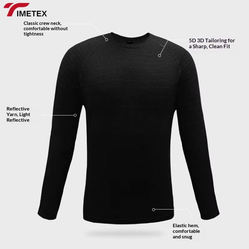 TIMETEX Custom Logo Casual Long Tights Compression Breathable Moisture-Wicking Gym Sport T-Shirt Quick Dry for Men