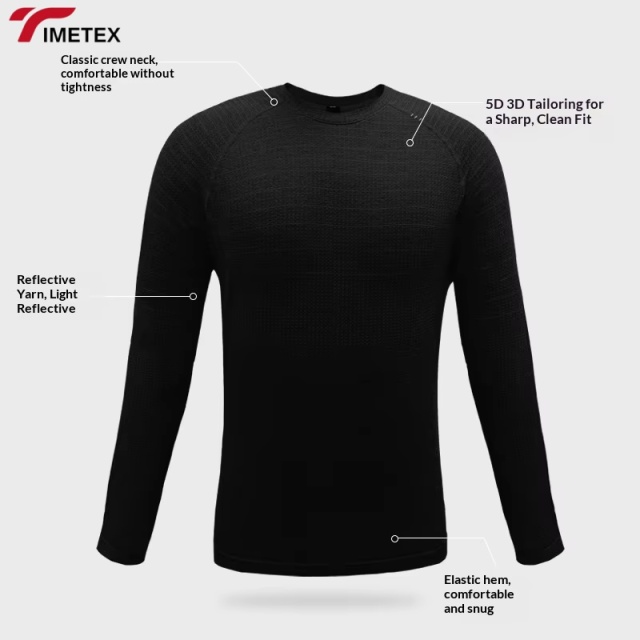 TIMETEX Custom Logo Casual Long Tights Compression Breathable Moisture-Wicking Gym Sport T-Shirt Quick Dry for Men