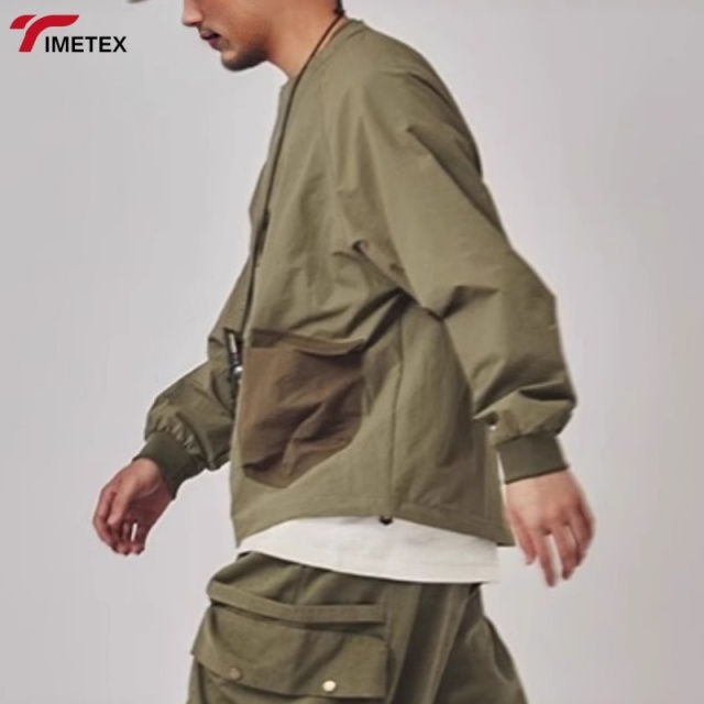 Custom Colour High Quality Windbreaker Jacket for Men Streetwear Lightweight Sport Wear Button Big Pocket Spring Clofhes